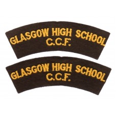 Pair of Glasgow High School Combined Cadet Force (GLASGOW HIGH SCHOOL/C.C.F.) Cloth Shoulder Titles