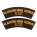 Pair of Glasgow High School Combined Cadet Force (GLASGOW HIGH SCHOOL/C.C.F.) Cloth Shoulder Titles