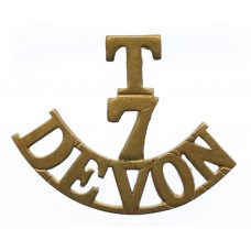 7th (Cyclist) Territorial Bn. Devonshire Regiment (T/7/DEVON) Shoulder Title