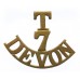 7th (Cyclist) Territorial Bn. Devonshire Regiment (T/7/DEVON) Shoulder Title
