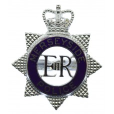 Merseyside Police Senior Officer's Enamelled Cap Badge - Queen's Crown