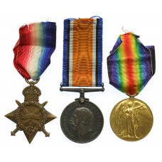 WW1 1914-15 Star Medal Trio - Pte. V. Snow, 8th Bn. Royal Lancaster Regiment