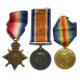 WW1 1914-15 Star Medal Trio - Pte. V. Snow, 8th Bn. Royal Lancaster Regiment
