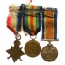 WW1 1914-15 Star Medal Trio - Pte. W. Gilbert, Notts & Derby Regiment (Sherwood Foresters) - Wounded