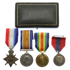 WW1 1914-15 Star Medal Trio with Father's Imperial Service Medal - L.Cpl. A.S.G. Seaton, 1st Bn. Somerset Light Infantry - K.I.A. 6/7/15