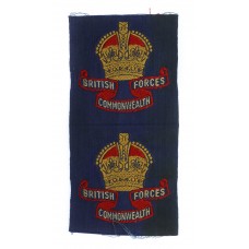 Pair of Uncut British Commonwealth Forces Cloth Formation Signs -