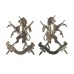 Pair of Queen's Own Lowland Yeomanry Anodised (Staybrite) Collar Badges