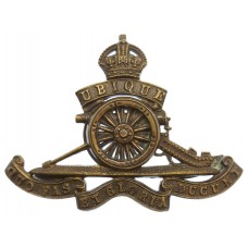 Royal Artillery Officer's Service Dress Cap Badge - King's Crown