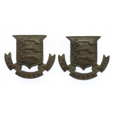 Pair of Essex Regiment Officer's Service Dress Collar Badges