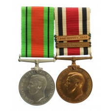 WW2 Defence Medal and George V Special Constabulary Long Service Medal (2 Bars - Long Service 1948, Long Service 1958) - Maurice Weiner