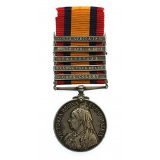 Queen's South Africa Medal (5 Clasps - Cape Colony, Orange Free State, Transvaal, South Africa 1901, South Africa 1902) - Corpl. A. Bell, 42nd Coy. Imperial Yeomanry