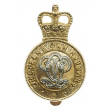 7th Queen's Own Hussars Anodised (Staybrite) Cap Badge