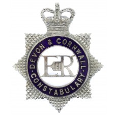 Devon & Cornwall Constabulary Senior Officer's Enamelled Cap Badge - Queen's Crown