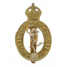 Royal Corps of Signals Cap Badge - King's Crown (1st Pattern)