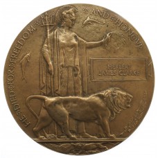 WW1 Memorial Plaque (Death Penny) - Herbert James Clarke