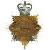 Cumberland, Westmoreland & Carlisle Constabulary Night Helmet Plate - Queen's Crown