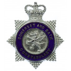 Somerset and Bath Constabulary Senior Officer's Enamelled Cap Badge - Queen's Crown