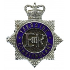 Teeside Constabulary Senior Officer's Enamelled Cap Badge - Queen's Crown
