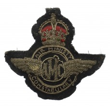 Air Ministry Constabulary Senior Officer's Bullion Cap Badge - King's Crown