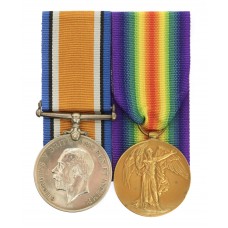 WW1 British War & Victory Medal Pair - Pte. J. Watts, 1st/5th Bn. King's Own Yorkshire Light Infantry