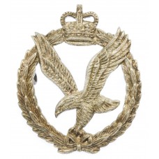 Army Air Corps Officer's Silvered Cap Badge - Queen's Crown