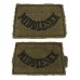 Pair of Middlesex Regiment (MIDDLESEX) WW2 Cloth Slip On Shoulder Titles