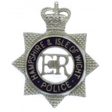 Hampshire & Isle of Wight Police Senior Officer's Enamelled Cap Badge - Queen's Crown