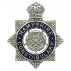 Hampshire Constabulary Senior Officer's Enamelled Cap Badge - King's Crown