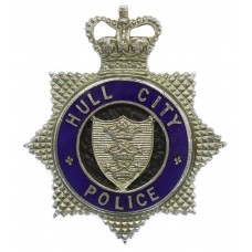 Hull City Police Senior Officer's Enamelled Cap Badge - Queen's Crown