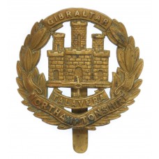 Northamptonshire Regiment WWI All Brass Economy Cap Badge