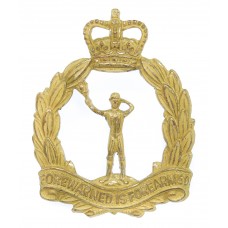 Royal Observer Corps Officer's Silvered Cap Badge - Queen's Crown