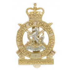 Kent & County of London Yeomanry (Sharpshooters) Anodised (Staybrite) Cap Badge