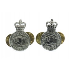 Pair of Dover Harbour Board Police Collar Badges - Queen's Crown