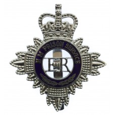 H. M. Prison Service Enamelled Cap Badge - Queen's Crown