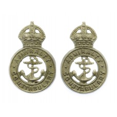 Pair of Admiralty Constabulary Collar Badges - King's Crown