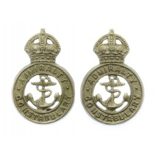 Pair of Admiralty Constabulary Collar Badges - King's Crown