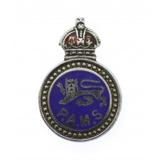 Surrey Constabulary Police Auxiliary Messenger Service (P.A.M.S.) Enamelled Lapel Badge - King's Crown