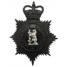 Warwickshire Constabulary Night Helmet Plate - Queen's Crown