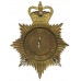 Warwickshire Constabulary Night Helmet Plate - Queen's Crown