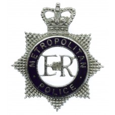 Metropolitan Police Senior Officer's Enamelled Cap Badge - Queen's Crown