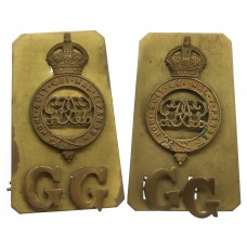 Pair of Grenadier Guards Shoulder Titles - King's Crown