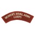 Women's Royal Army Corps W.R.A.C. (WOMEN'S ROYAL ARMY/CORPS) Cloth Shoulder Title