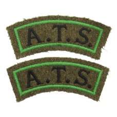 Pair of Auxiliary Territorial Service (A.T.S.) Cloth Shoulder Titles (1st Pattern)