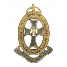 Queen Alexandra's Imperial Military Nursing Service (Q.A.I.M.N.S.) Silvered & Gilt Cap Badge