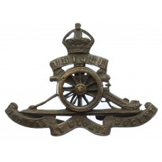 Royal Artillery Officer's Service Dress Cap Badge - King's Crown