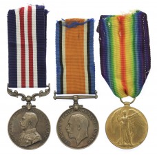 Rare WW1 North Russia (Murmansk Command) Military Medal, British War Medal & Victory Medal Group of Three - Signaller H. Edwards, 16/32nd Bde, 86th Bty. Royal Field Artillery