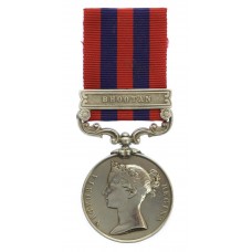 1854 India General Service Medal (Clasp - Bhootan) - Gunr. A. Kelley, 22nd Bde. Royal Artillery
