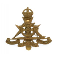 Royal Malta Artillery Brass Beret Badge - King's Crown