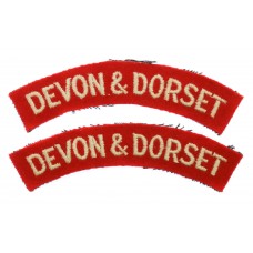 Pair of Devonshire and Dorset Regiment (DEVON & DORSET) Cloth