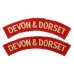 Pair of Devonshire and Dorset Regiment (DEVON & DORSET) Cloth Shoulder Titles